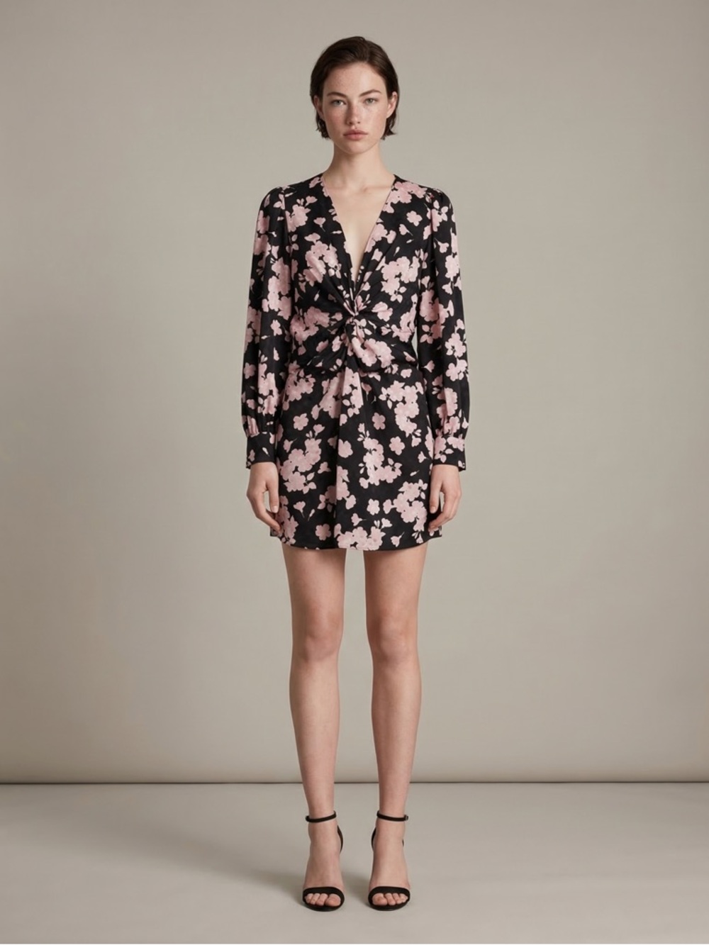 NWT The Kooples Japanese Flower Twist Front Dress Size M
